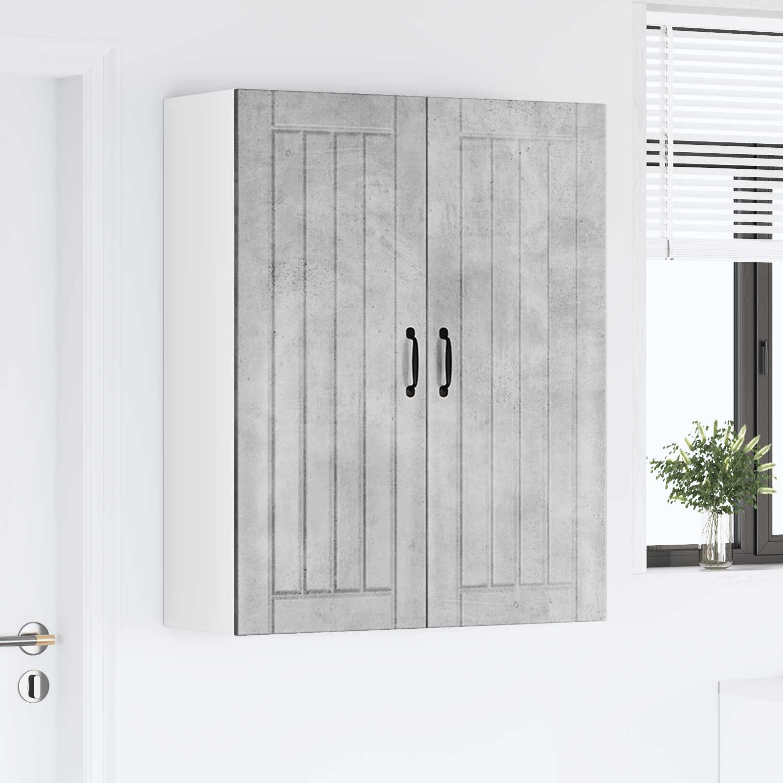 vidaXL Szafka ścienna LUCCA Betonowy szary 80 x 31 x 100 cm