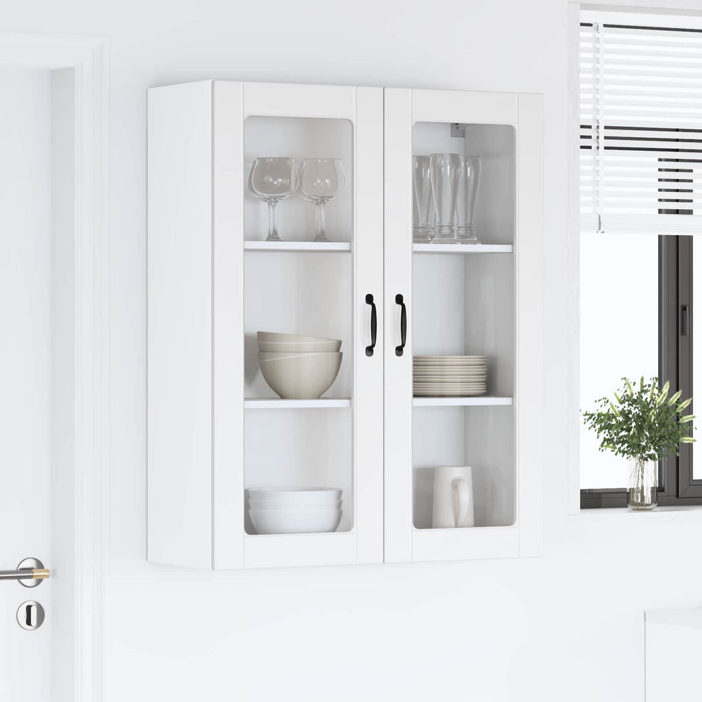 vidaXL Szafka szklana na ścianę LUCCA Biały 80 x 31 x 100 cm