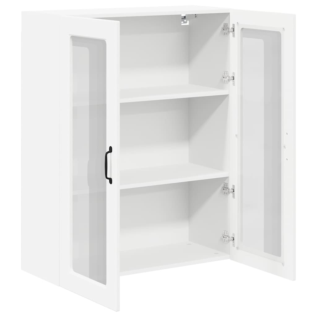 vidaXL Szafka szklana na ścianę LUCCA Biały 80 x 31 x 100 cm