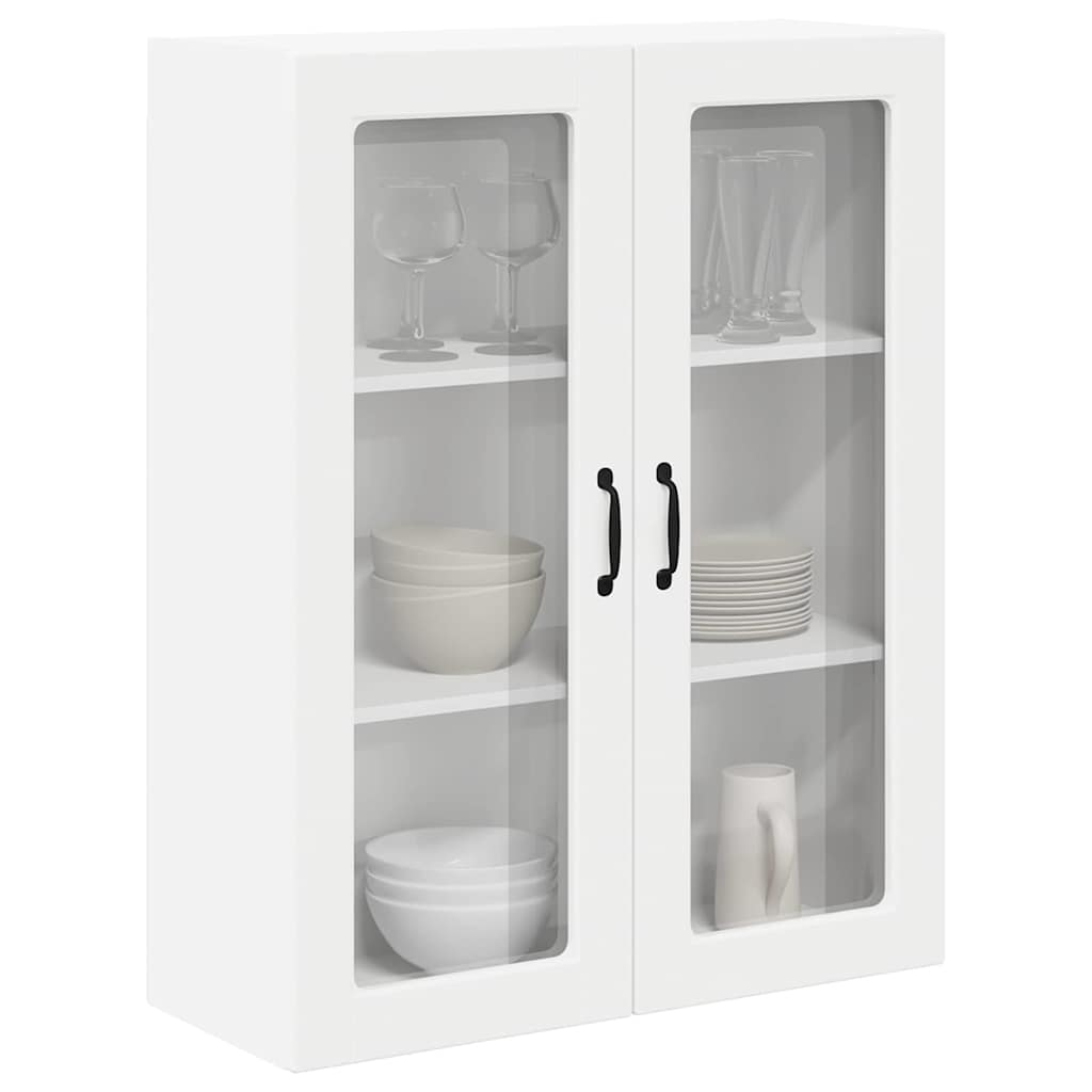 vidaXL Szafka szklana na ścianę LUCCA Biały 80 x 31 x 100 cm