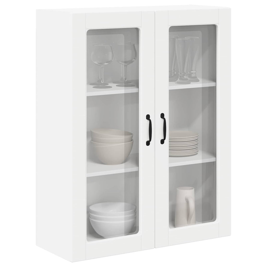 vidaXL Szafka szklana na ścianę LUCCA Biały 80 x 31 x 100 cm