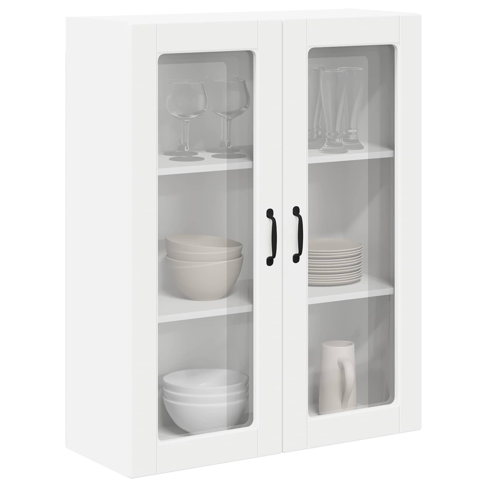 vidaXL Szafka szklana na ścianę LUCCA Biały 80 x 31 x 100 cm