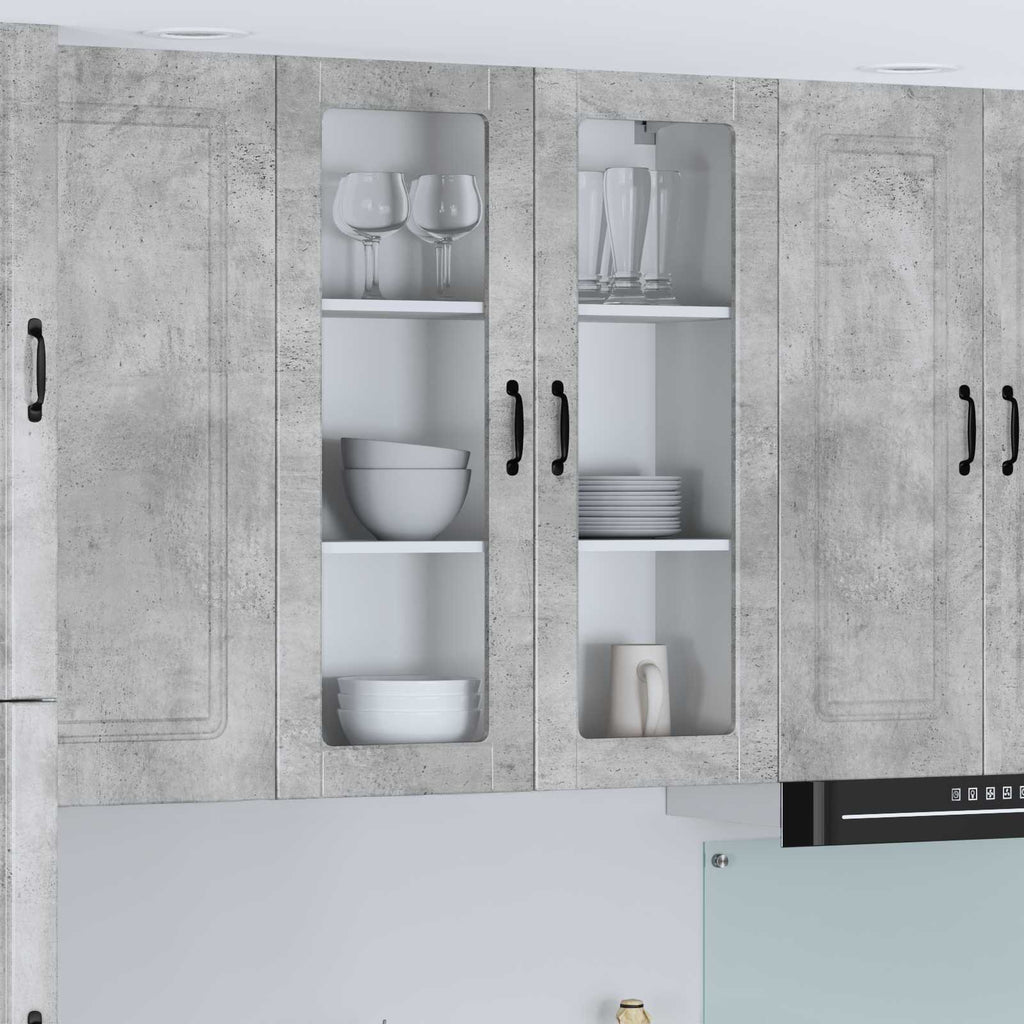 vidaXL Szafka szklana na ścianę LUCCA Betonowy szary 80 x 31 x 100 cm