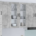 vidaXL Szafka szklana na ścianę LUCCA Betonowy szary 80 x 31 x 100 cm