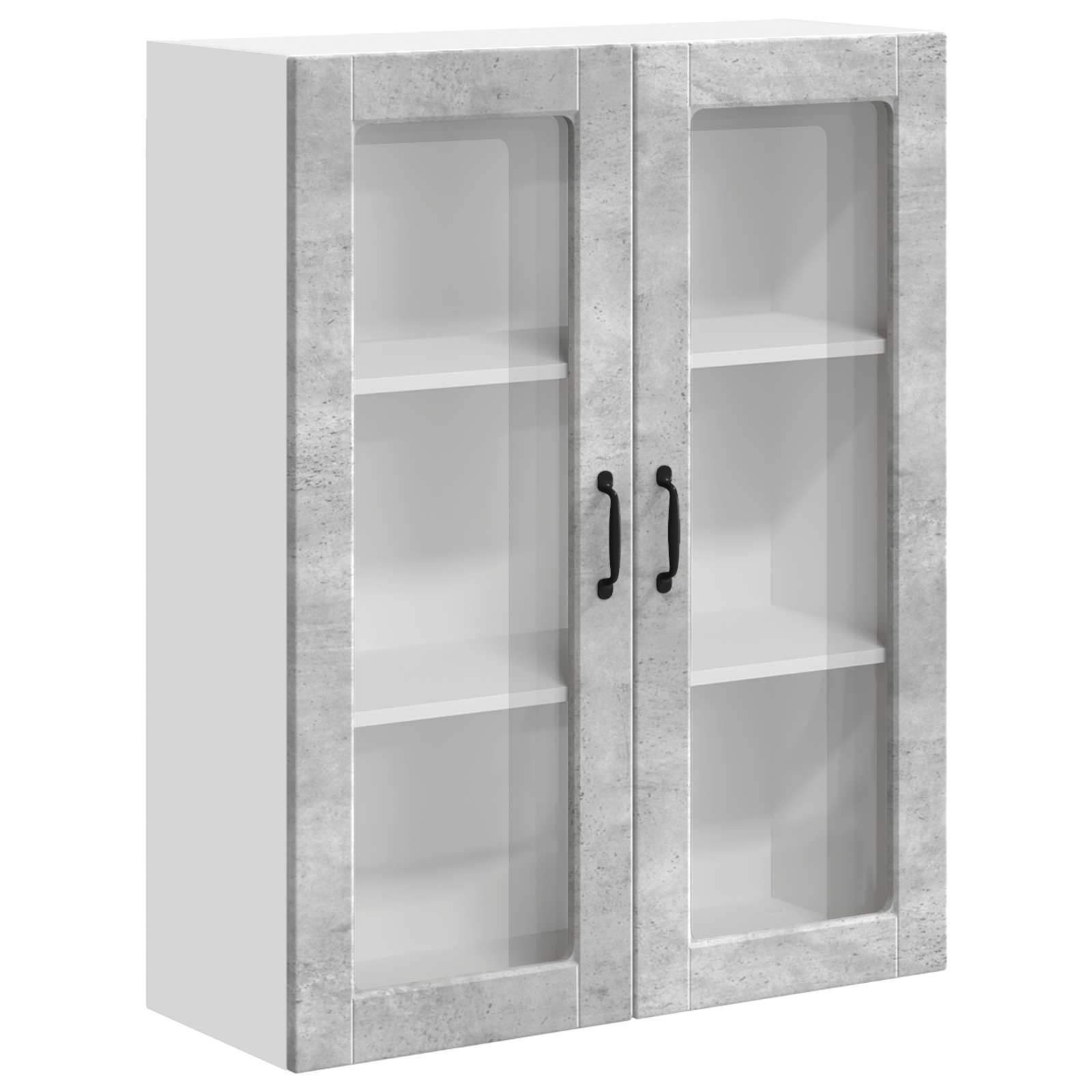 vidaXL Szafka szklana na ścianę LUCCA Betonowy szary 80 x 31 x 100 cm