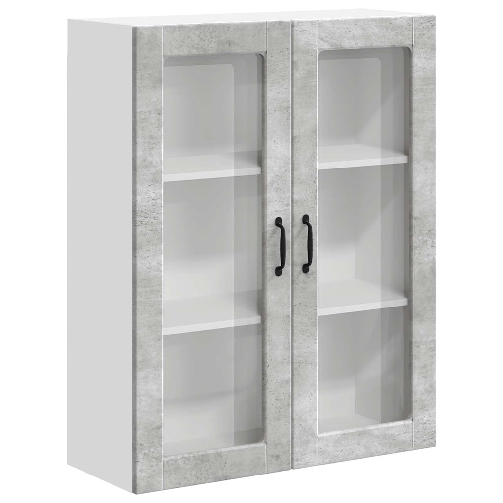 vidaXL Szafka szklana na ścianę LUCCA Betonowy szary 80 x 31 x 100 cm