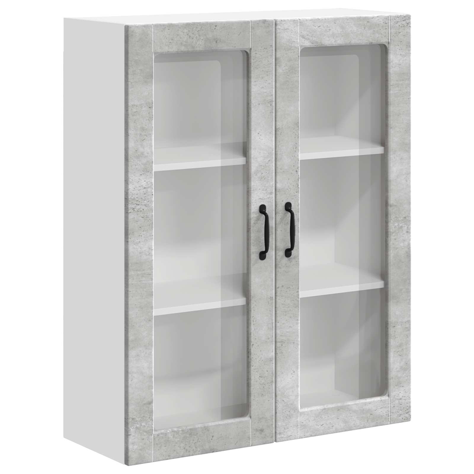 vidaXL Szafka szklana na ścianę LUCCA Betonowy szary 80 x 31 x 100 cm