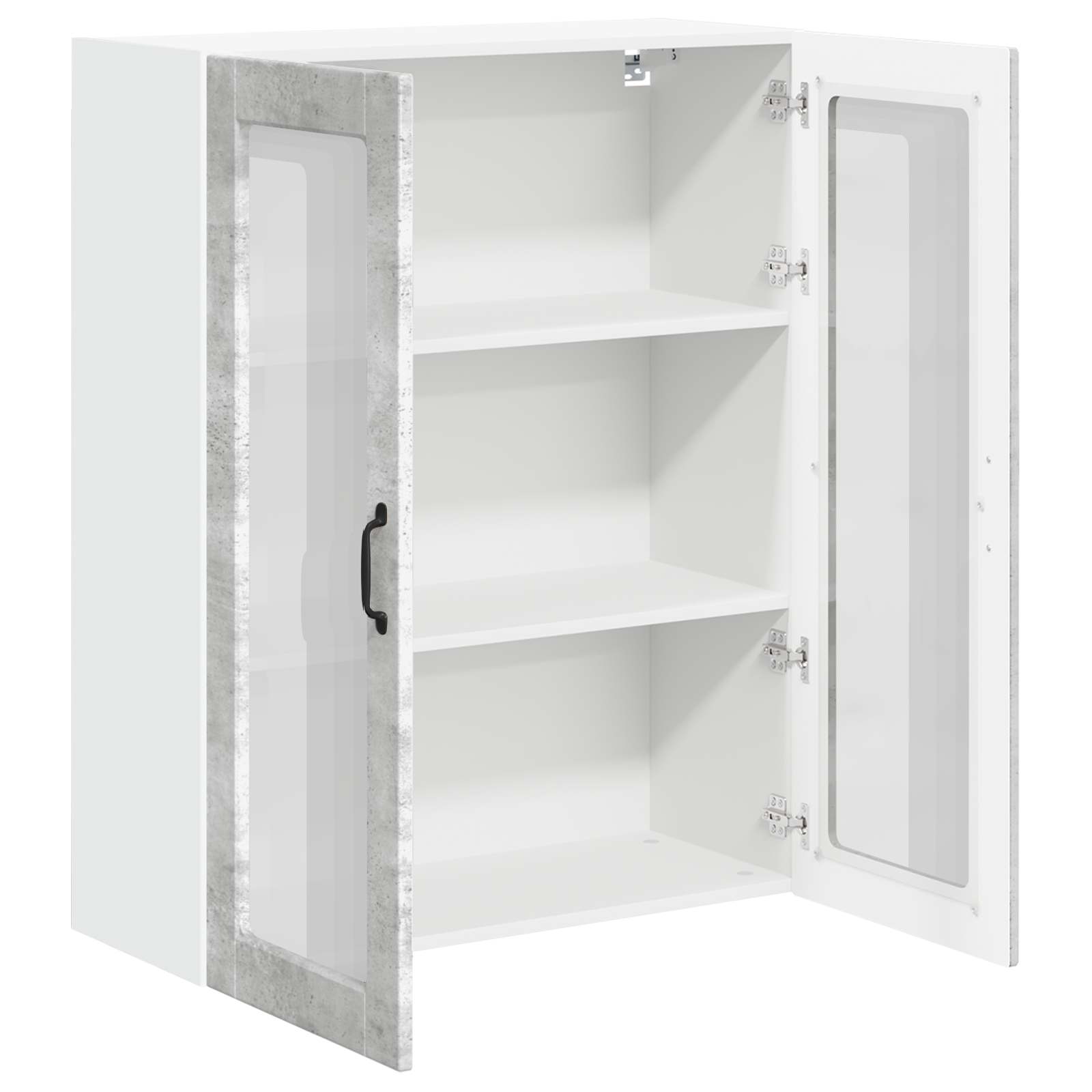 vidaXL Szafka szklana na ścianę LUCCA Betonowy szary 80 x 31 x 100 cm