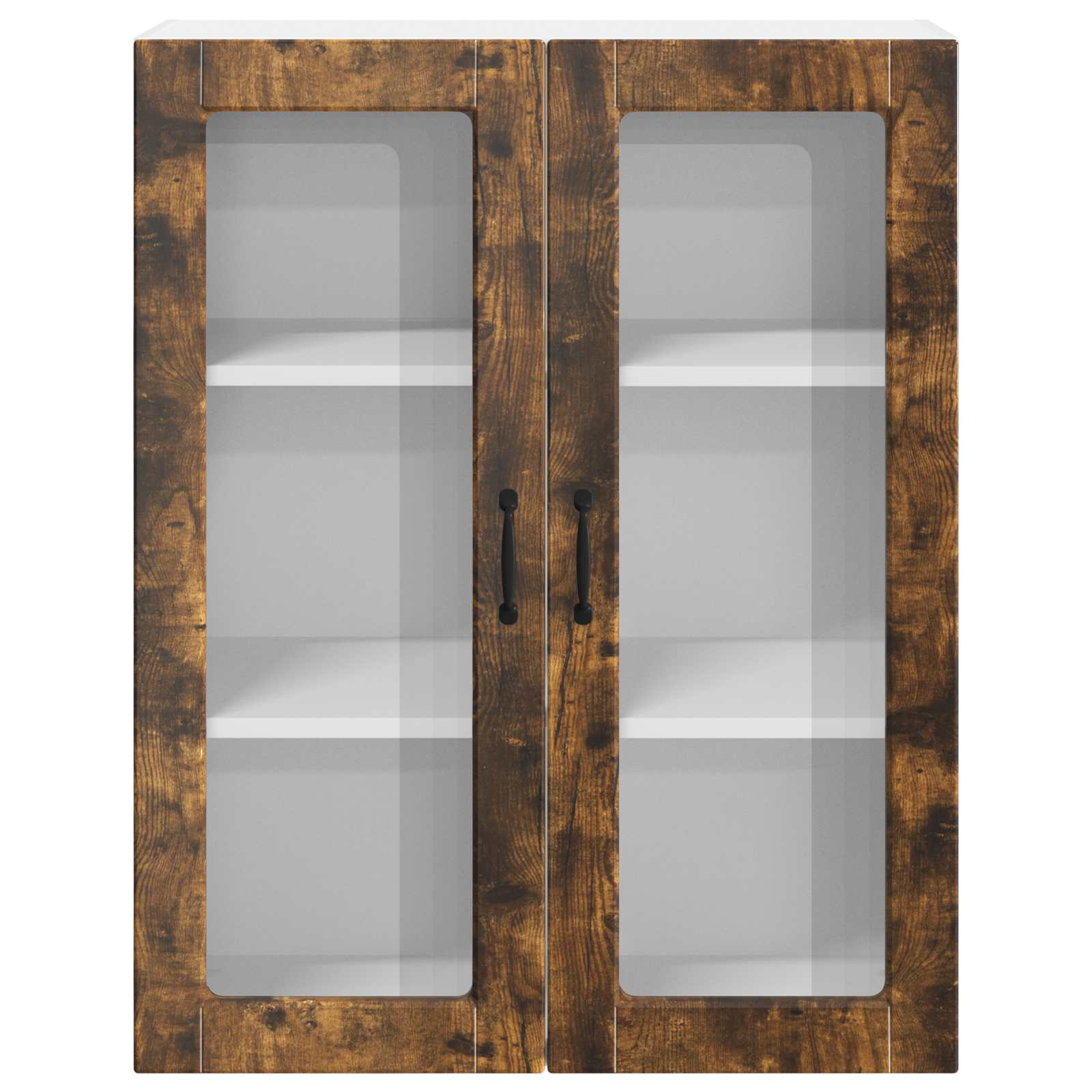 vidaXL Szafka szklana na ścianę LUCCA Dąb wędzony 80 x 31 x 100 cm