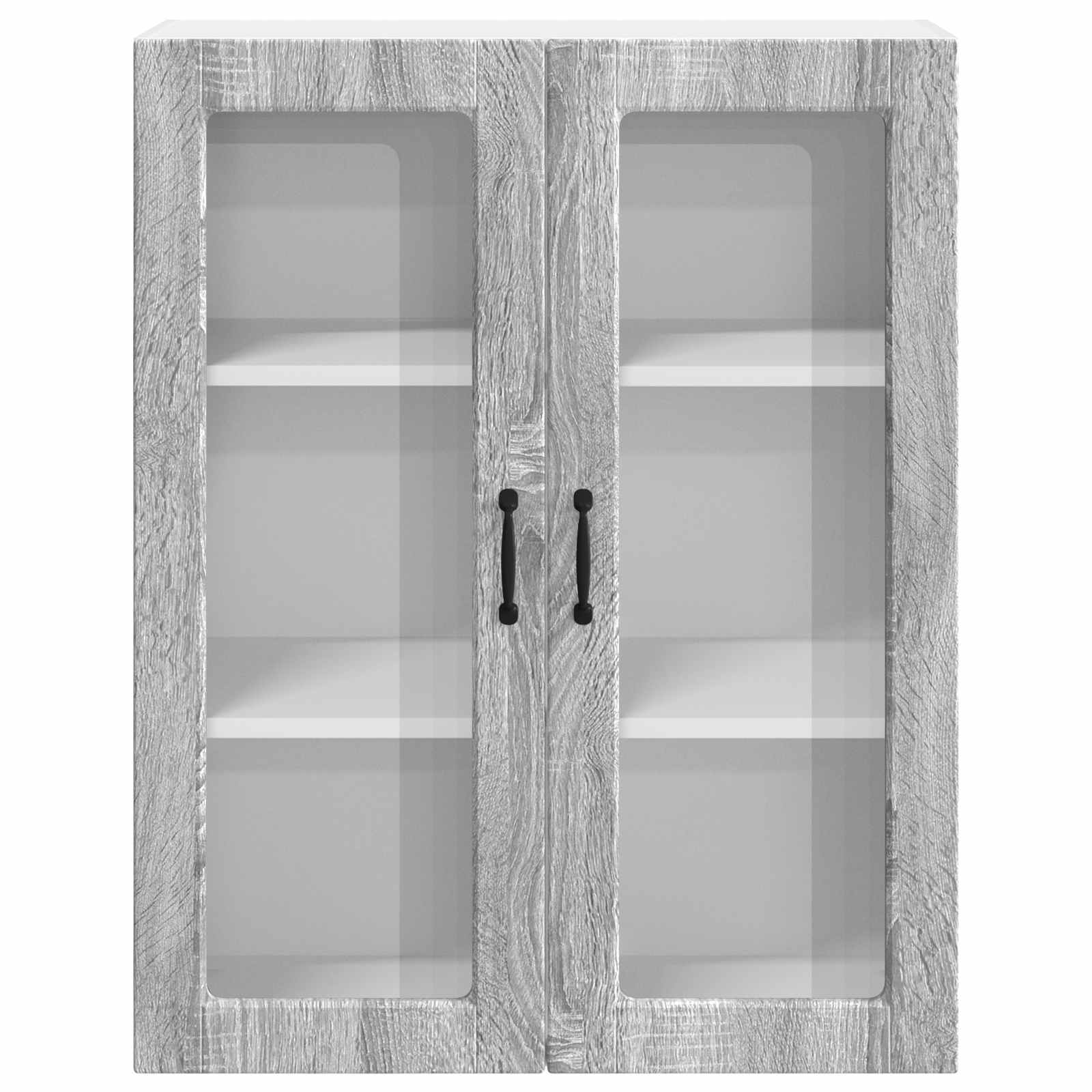 vidaXL Szafka szklana na ścianę LUCCA Szary Sonoma 80 x 31 x 100 cm