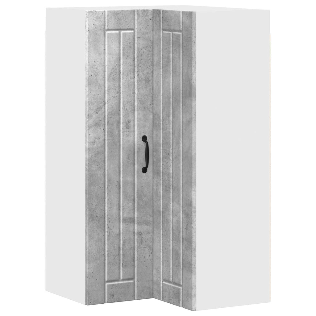 vidaXL Szafka narożna na ścianę LUCCA Betonowy szary 57 x 57 x 100 cm