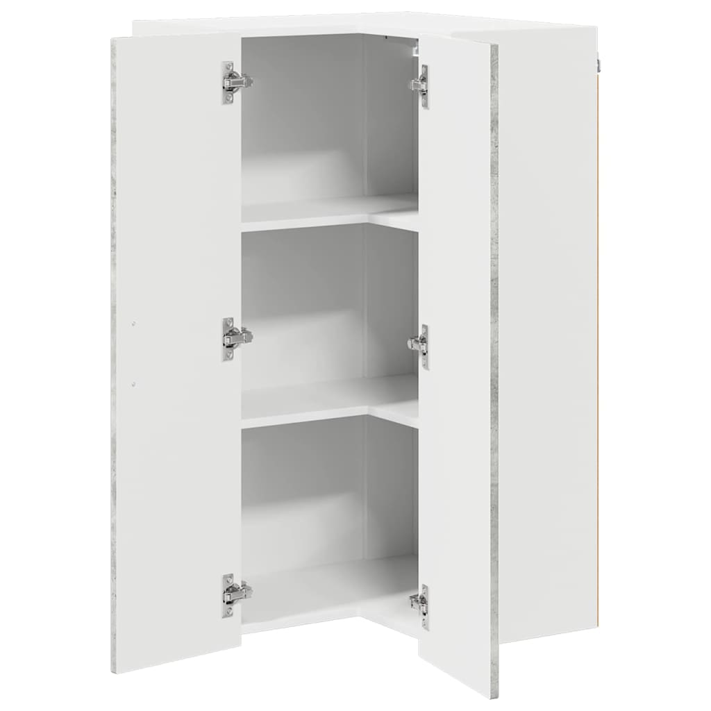 vidaXL Szafka narożna na ścianę LUCCA Betonowy szary 57 x 57 x 100 cm