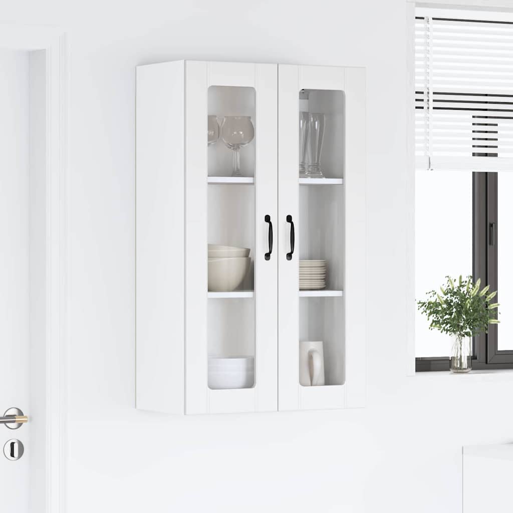 vidaXL Szafka szklana na ścianę LUCCA Biały 60 x 31 x 100 cm