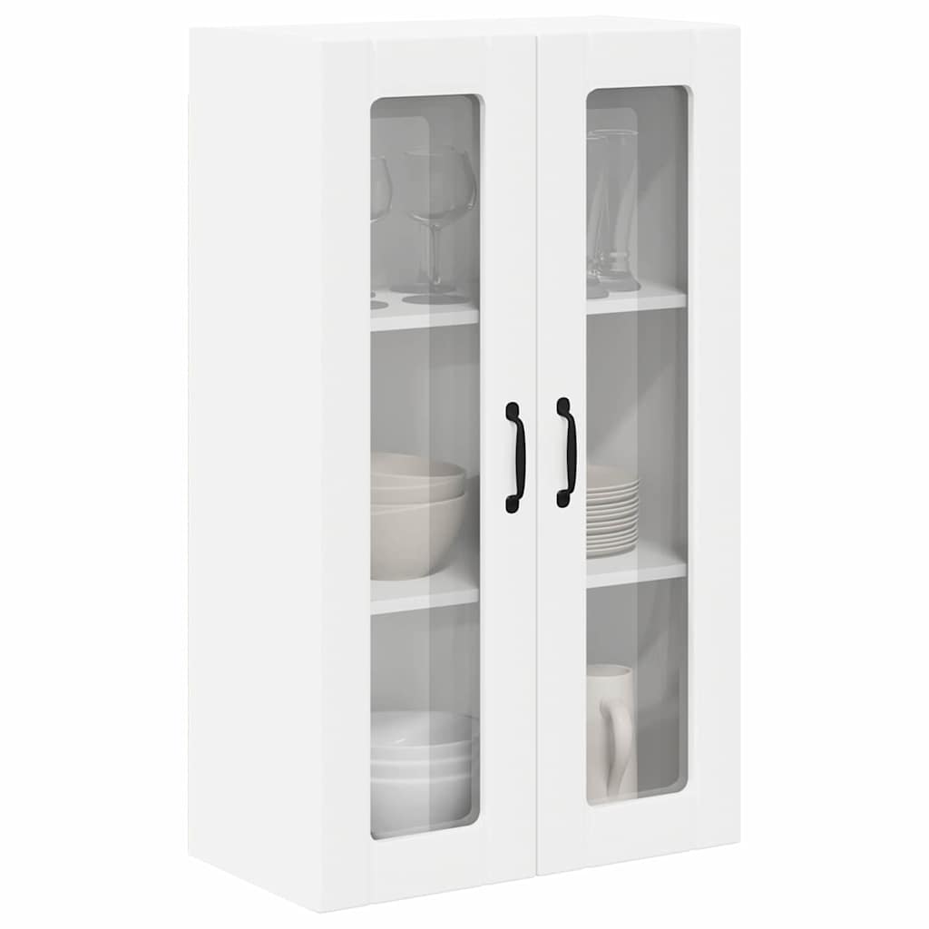 vidaXL Szafka szklana na ścianę LUCCA Biały 60 x 31 x 100 cm