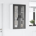 vidaXL Szafka szklana na ścianę LUCCA Czarny 60 x 31 x 100 cm