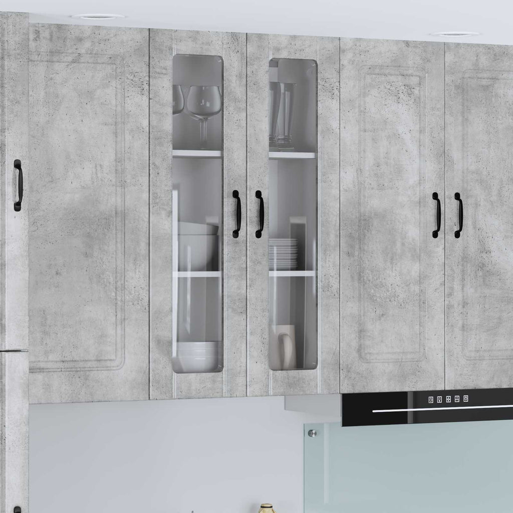 vidaXL Szafka szklana na ścianę LUCCA Betonowy szary 60 x 31 x 100 cm