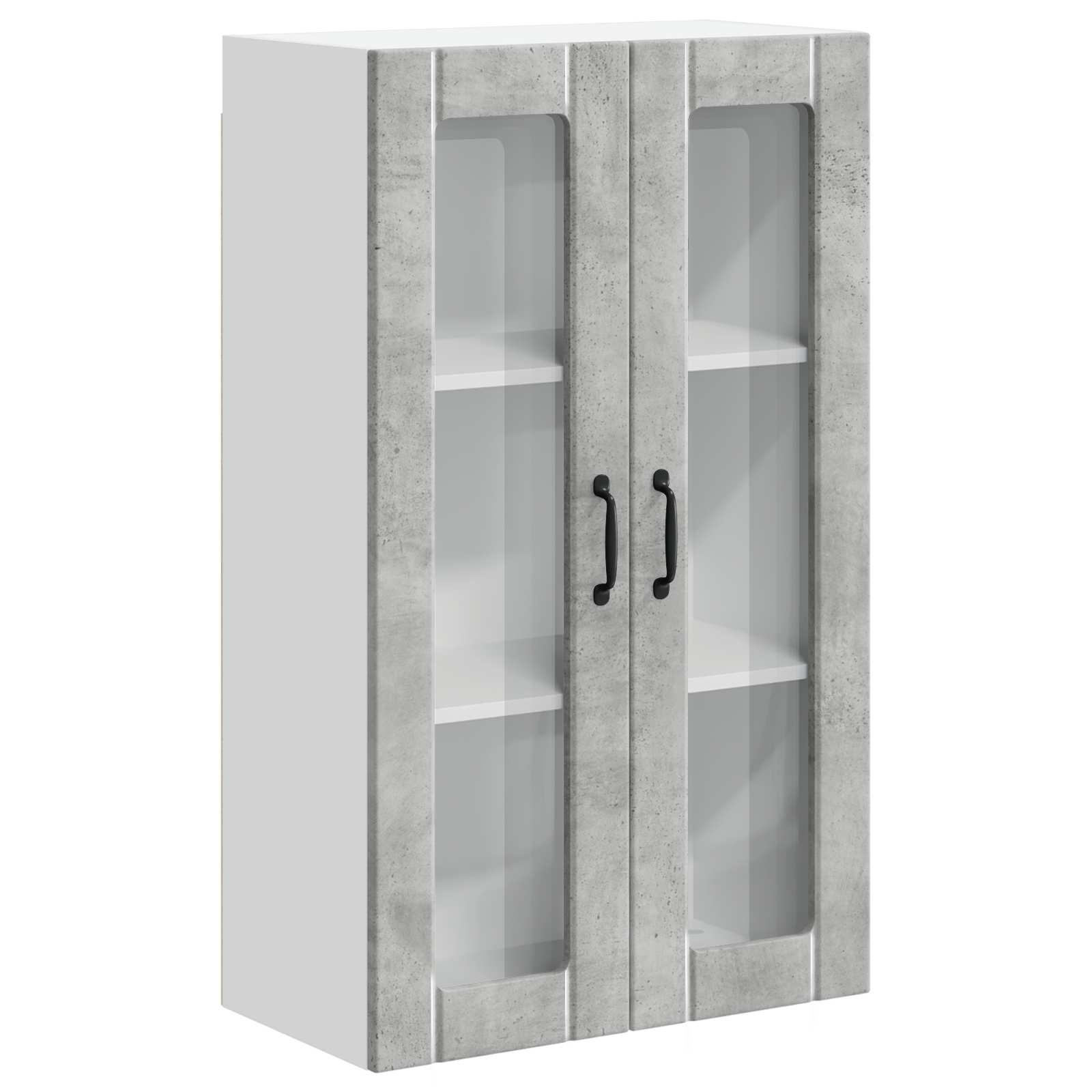 vidaXL Szafka szklana na ścianę LUCCA Betonowy szary 60 x 31 x 100 cm