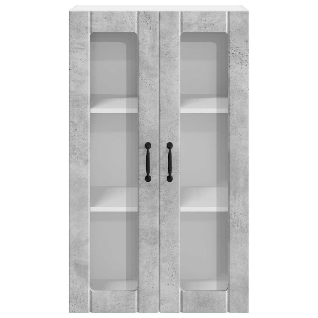 vidaXL Szafka szklana na ścianę LUCCA Betonowy szary 60 x 31 x 100 cm