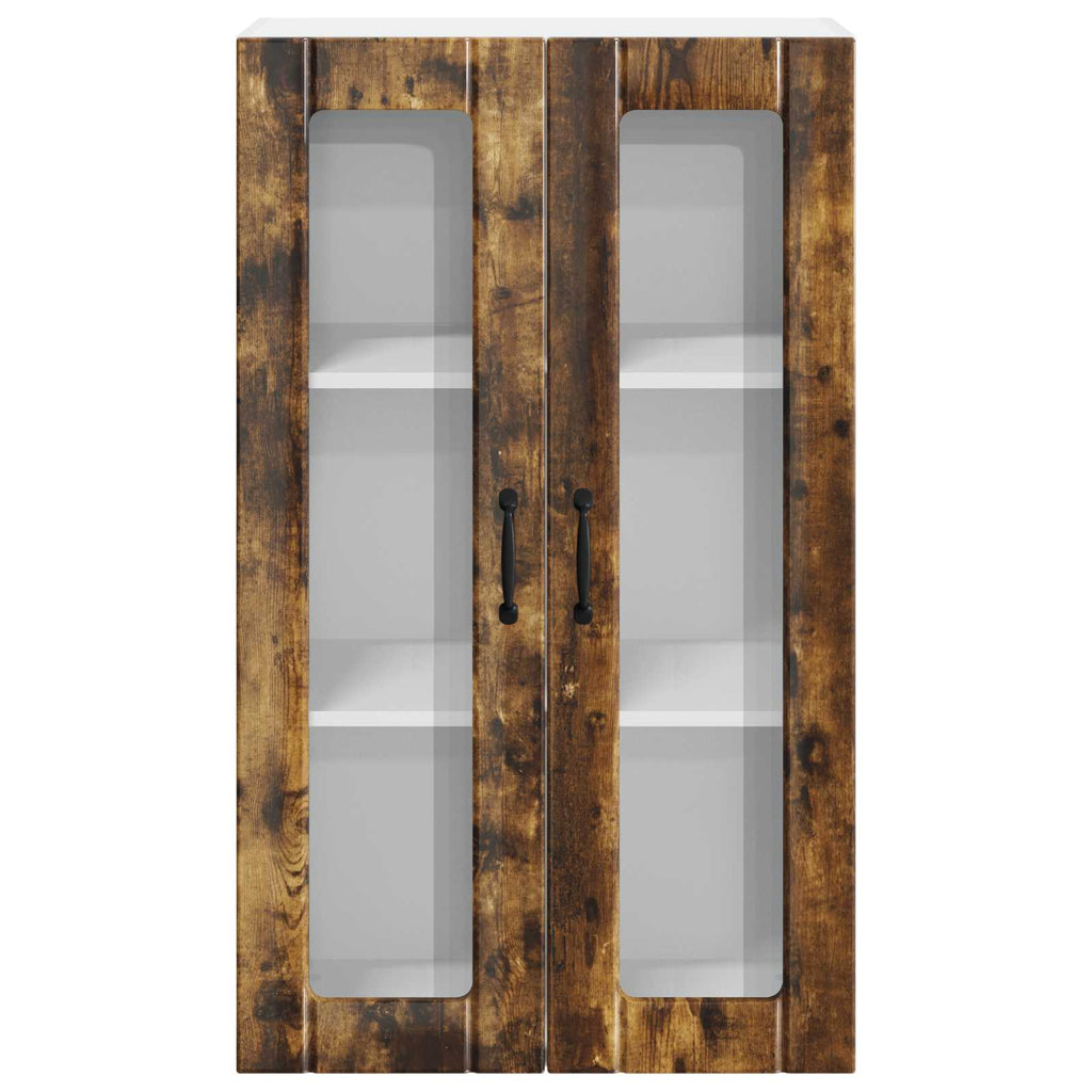 vidaXL Szafka szklana na ścianę LUCCA Dąb wędzony 60 x 31 x 100 cm