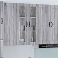 vidaXL Szafka szklana na ścianę LUCCA Szary Sonoma 60 x 31 x 100 cm
