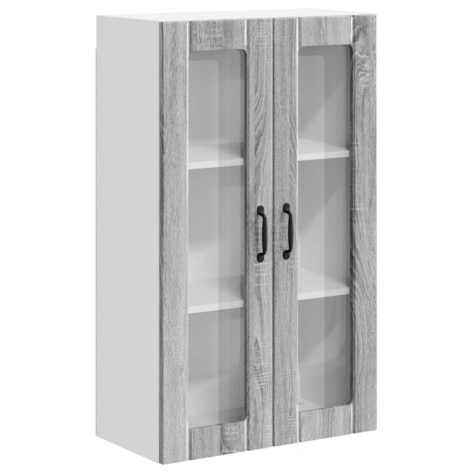 vidaXL Szafka szklana na ścianę LUCCA Szary Sonoma 60 x 31 x 100 cm