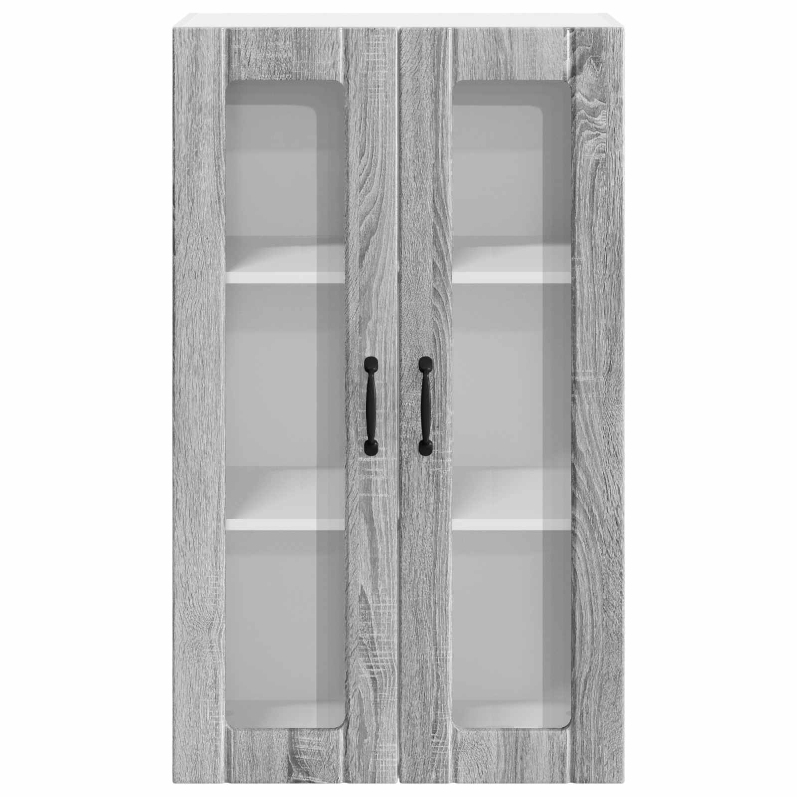 vidaXL Szafka szklana na ścianę LUCCA Szary Sonoma 60 x 31 x 100 cm
