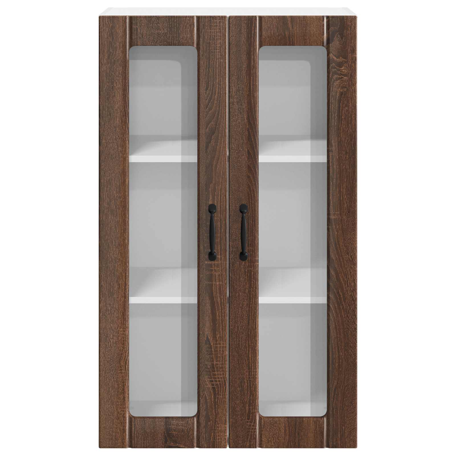 vidaXL Szafka szklana na ścianę LUCCA Brązowy dąb 60 x 31 x 100 cm