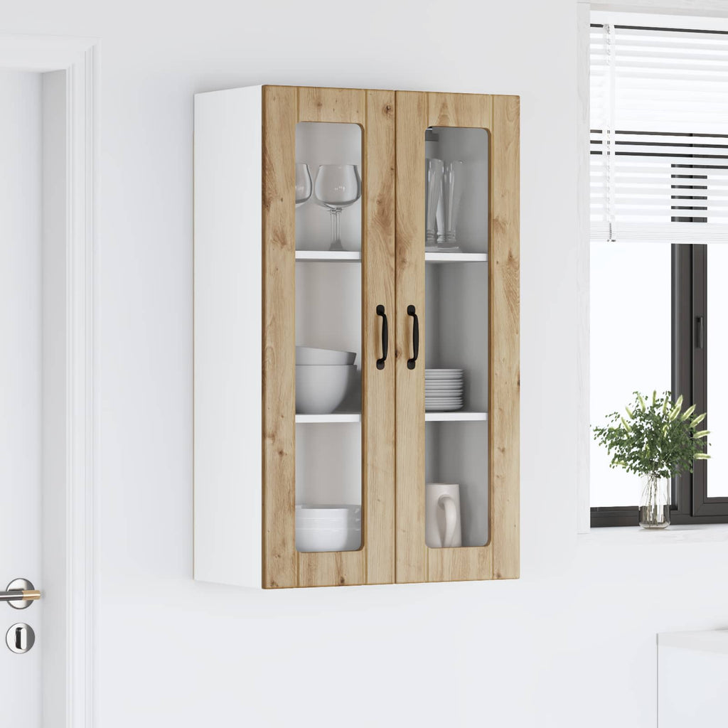 vidaXL Szafka szklana na ścianę LUCCA Dąb artisan 60 x 31 x 100 cm