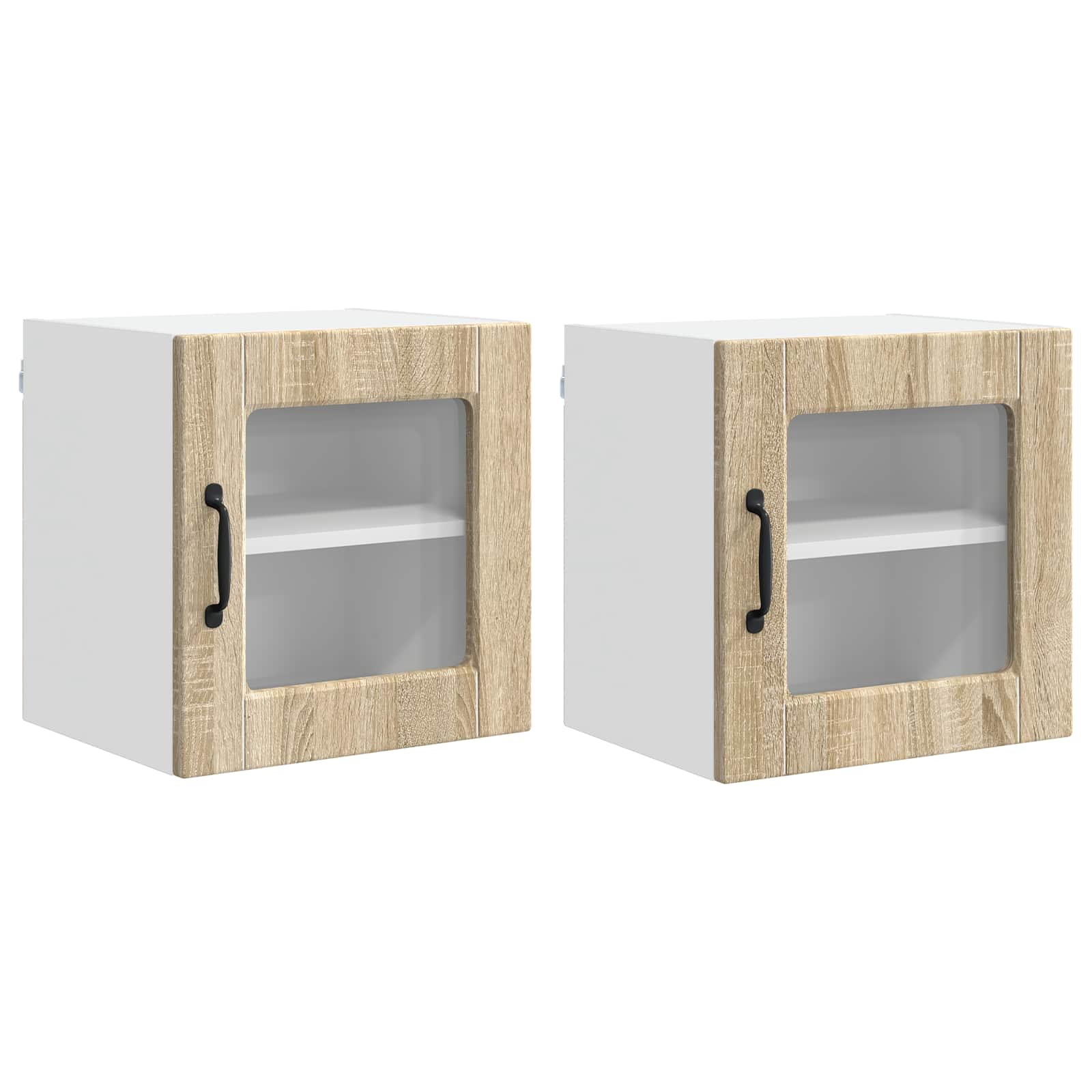 vidaXL Szafka szklana na ścianę PORTO 2 pcs Dąb Sonoma 40 x 31 x 40 cm