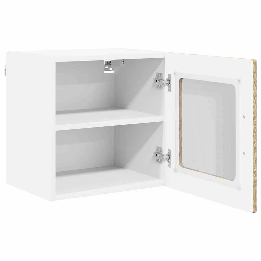 vidaXL Szafka szklana na ścianę PORTO 2 pcs Dąb Sonoma 40 x 31 x 40 cm