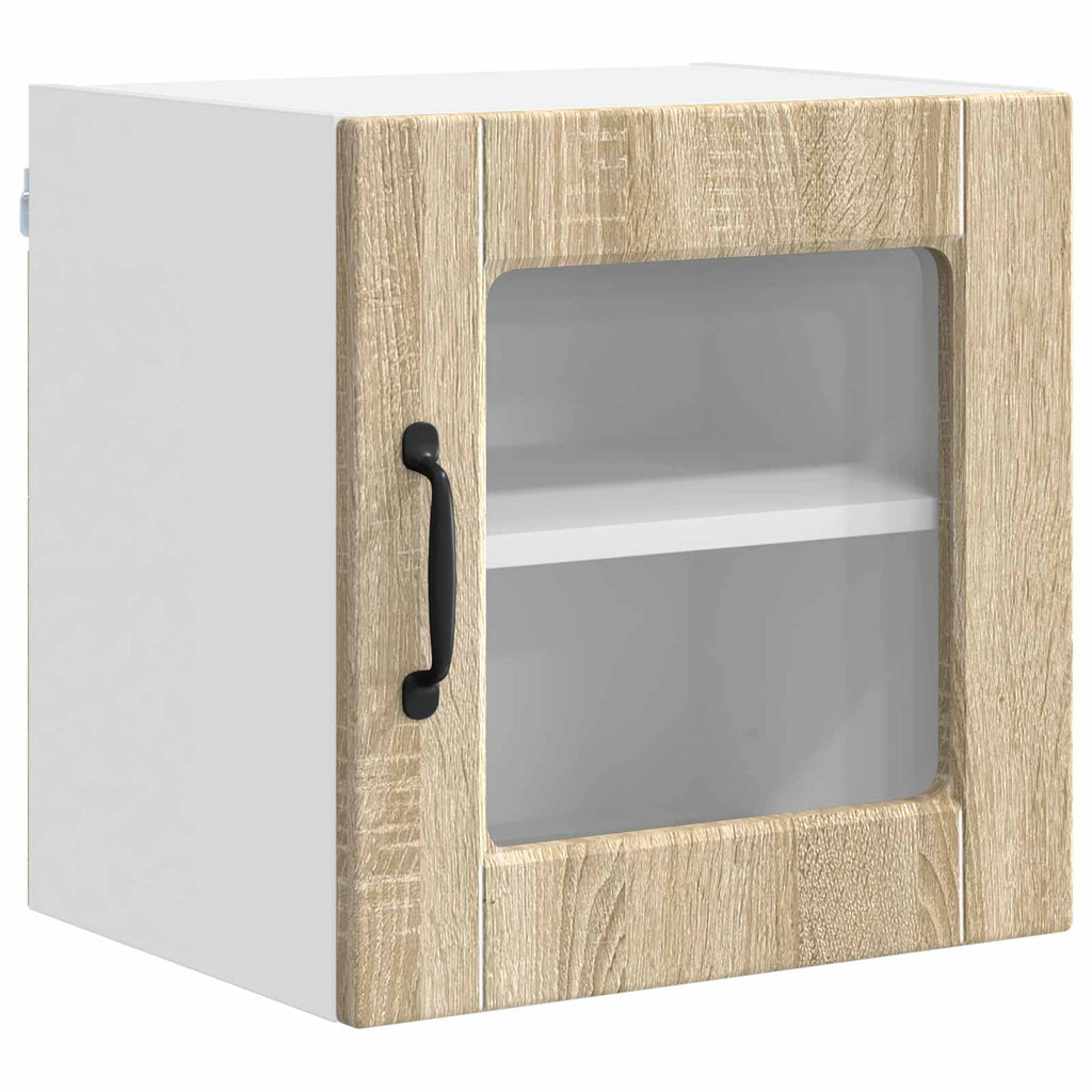 vidaXL Szafka szklana na ścianę PORTO 2 pcs Dąb Sonoma 40 x 31 x 40 cm