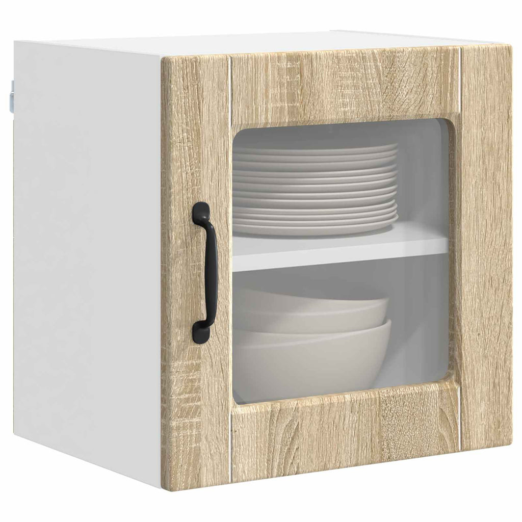 vidaXL Szafka szklana na ścianę PORTO 2 pcs Dąb Sonoma 40 x 31 x 40 cm