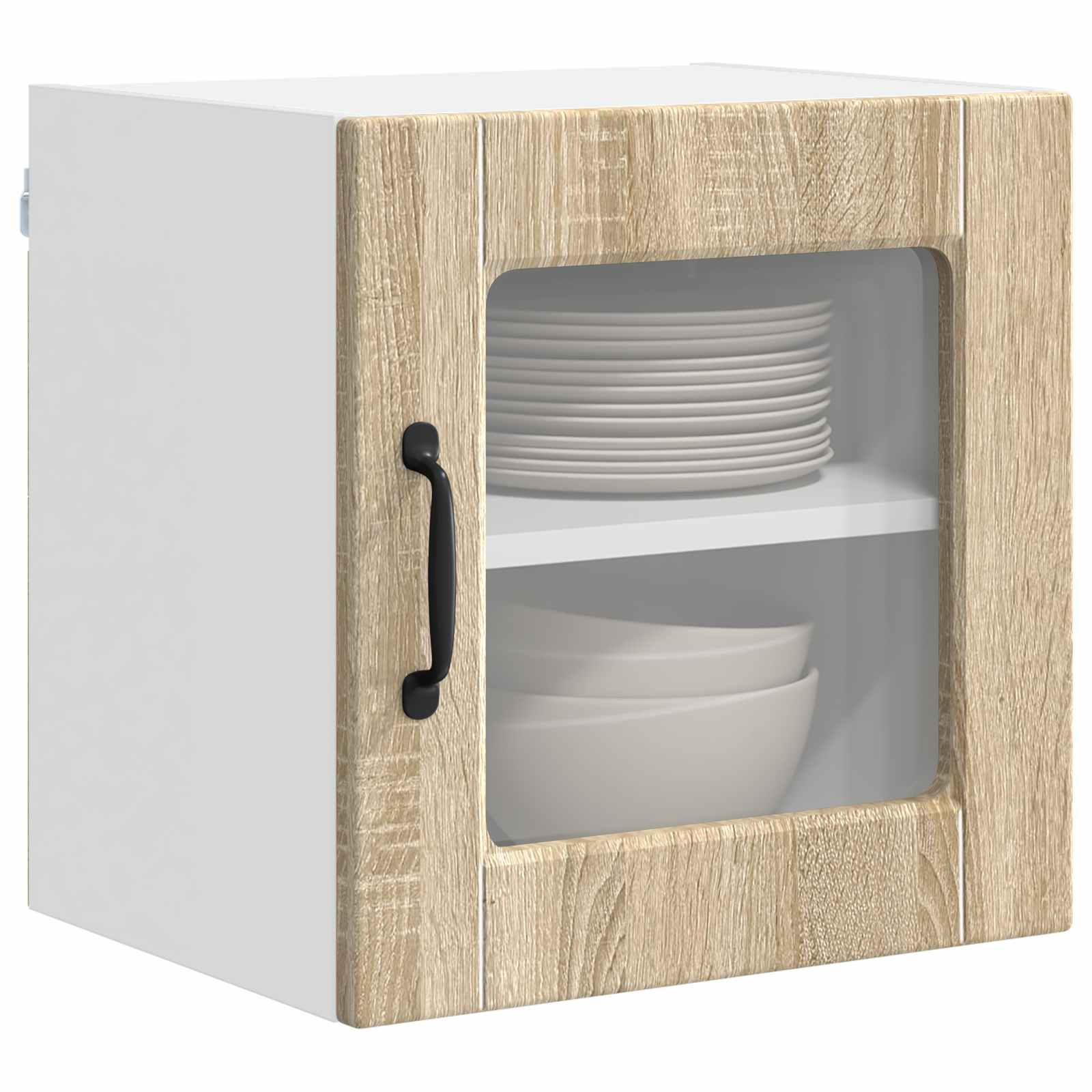 vidaXL Szafka szklana na ścianę PORTO 2 pcs Dąb Sonoma 40 x 31 x 40 cm