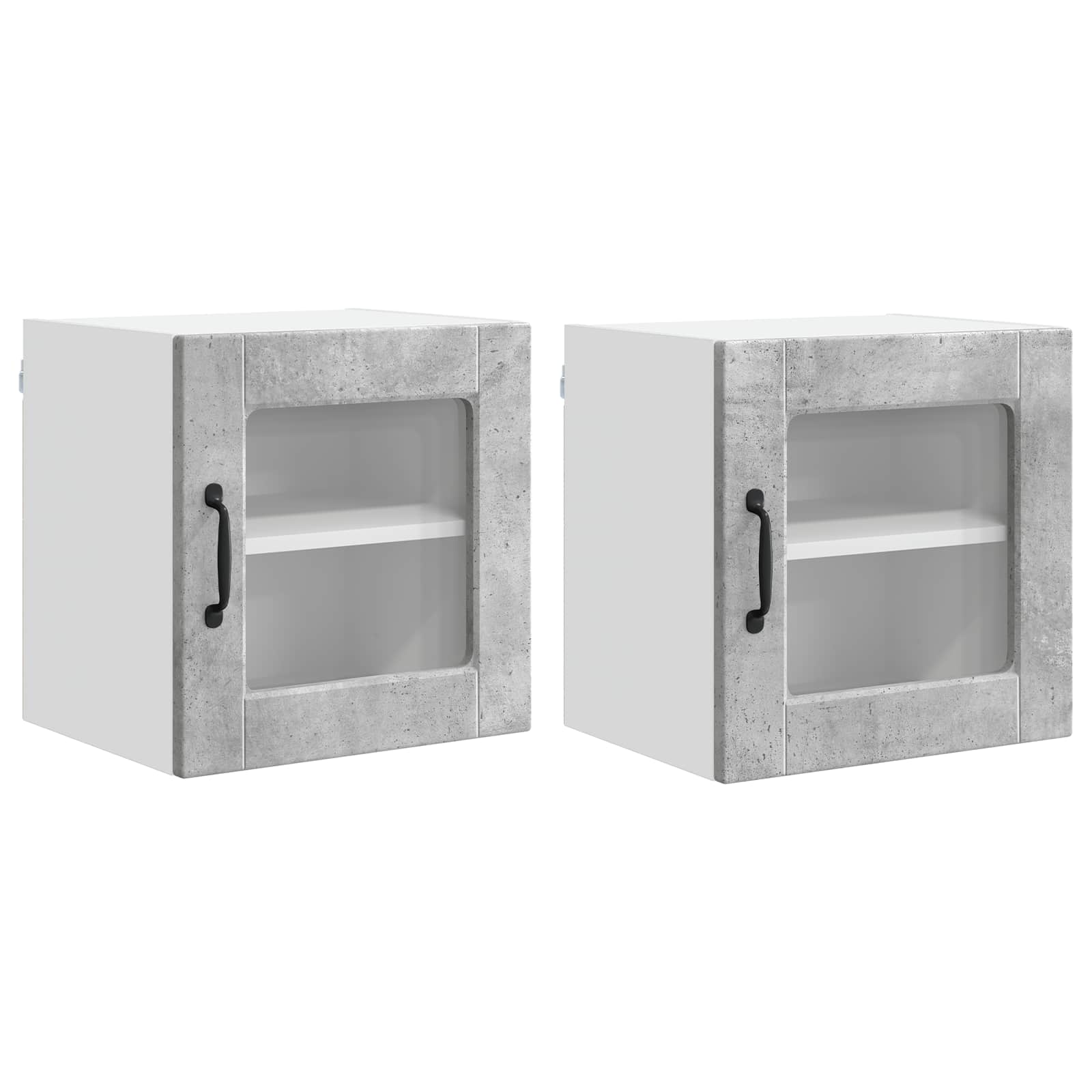 vidaXL Szafka szklana na ścianę PORTO 2 pcs Betonowy szary