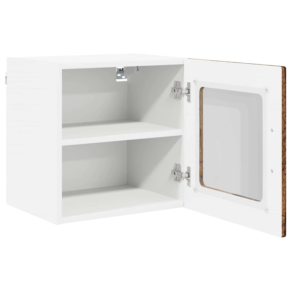 vidaXL Szafka szklana na ścianę PORTO 2 pcs Stare drewno