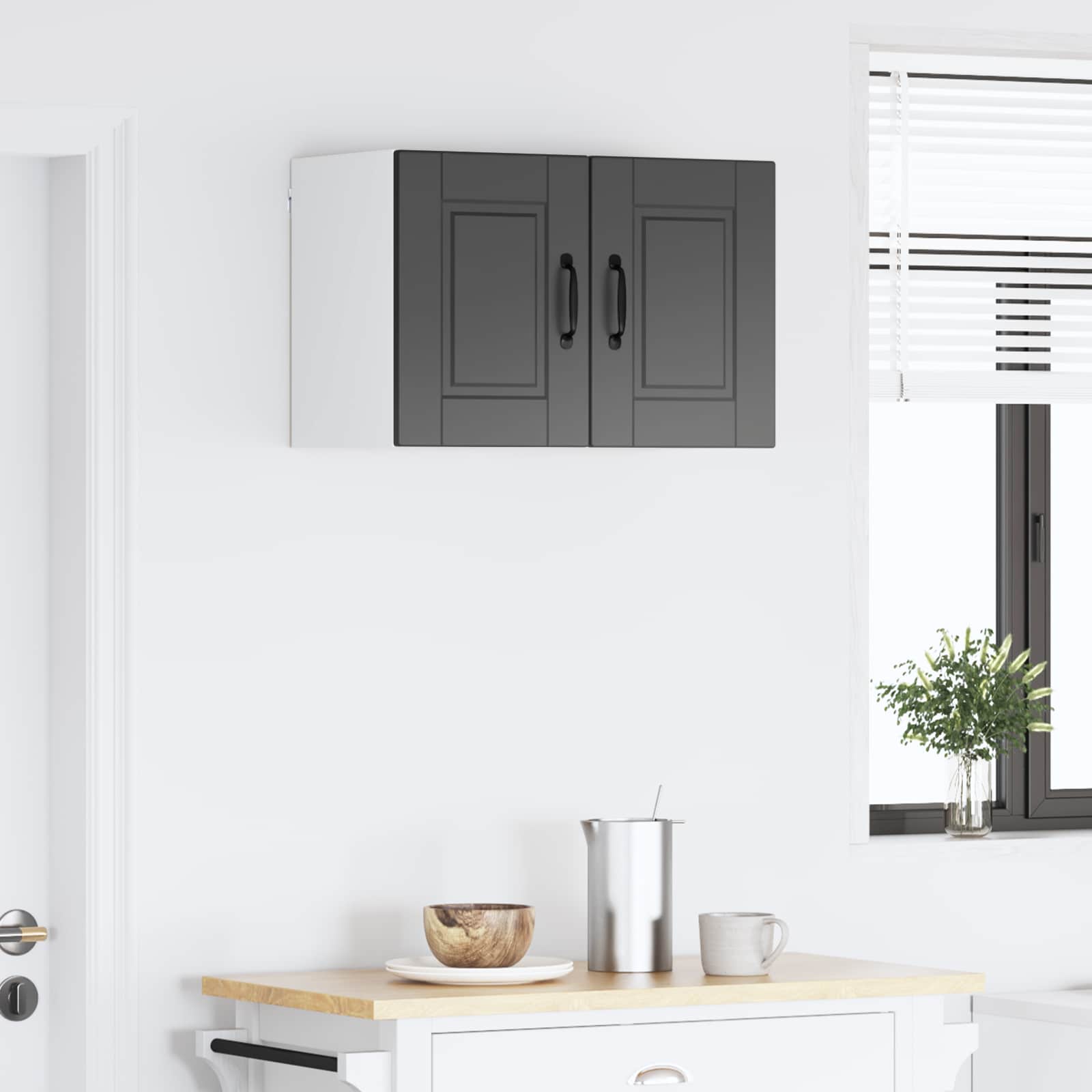 vidaXL Szafka ścienna PORTO 2 pcs Czarny 30 x 31 x 40 cm