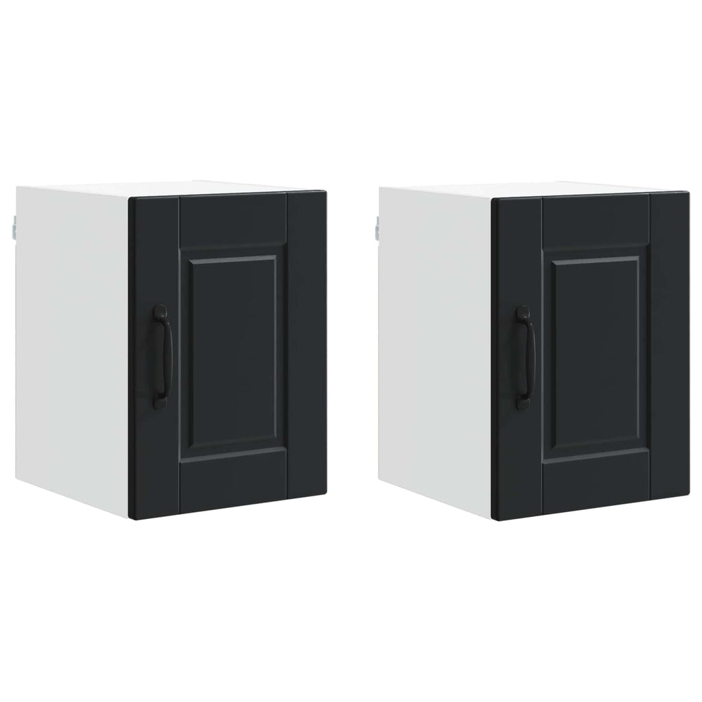 vidaXL Szafka ścienna PORTO 2 pcs Czarny 30 x 31 x 40 cm