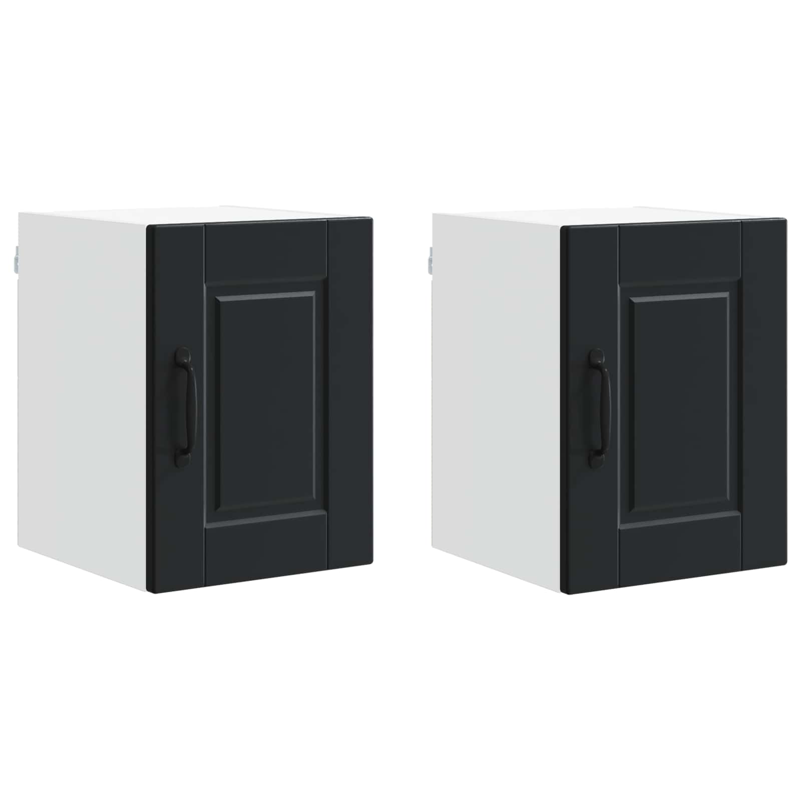 vidaXL Szafka ścienna PORTO 2 pcs Czarny 30 x 31 x 40 cm