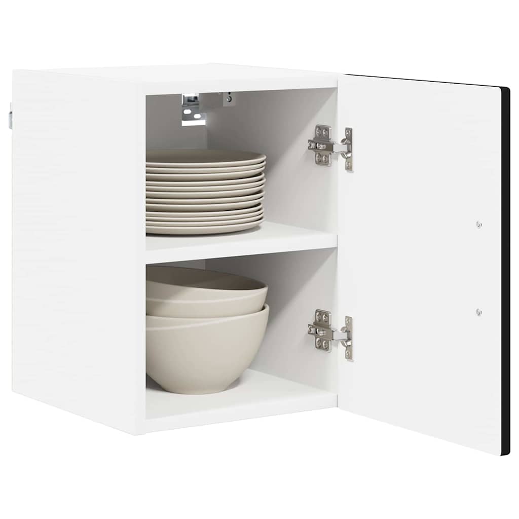 vidaXL Szafka ścienna PORTO 2 pcs Czarny 30 x 31 x 40 cm