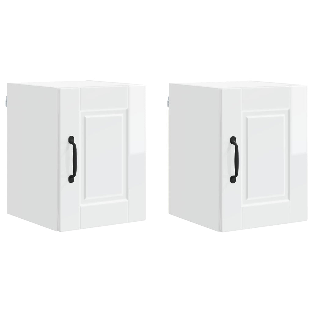 vidaXL Szafka ścienna PORTO 2 pcs Wysoki połysk biały 30 x 31 x 40 cm