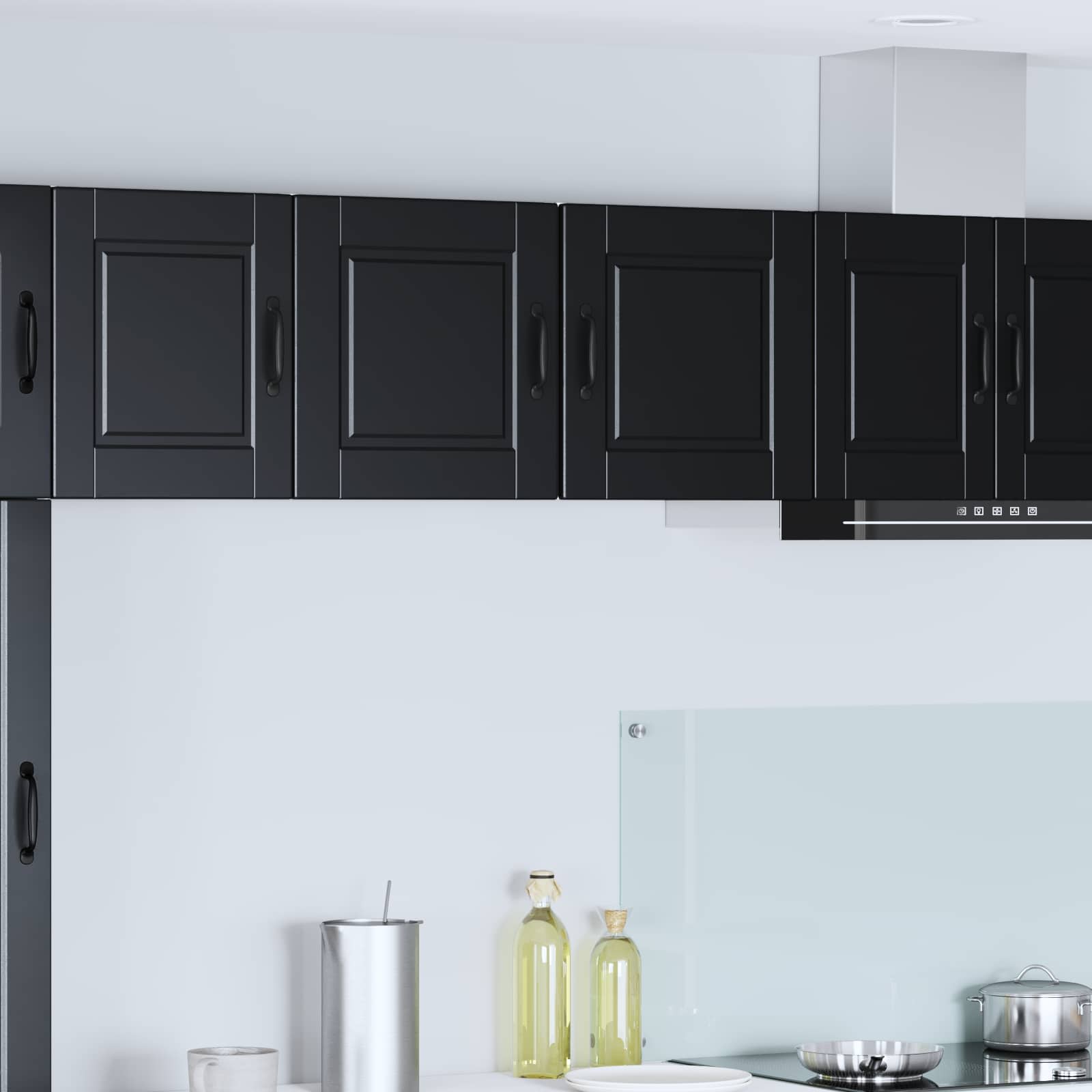 vidaXL Szafka ścienna PORTO 2 pcs Czarny 40 x 31 x 40 cm