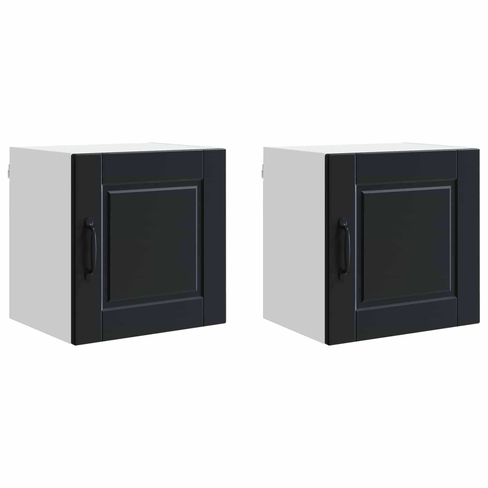 vidaXL Szafka ścienna PORTO 2 pcs Czarny 40 x 31 x 40 cm