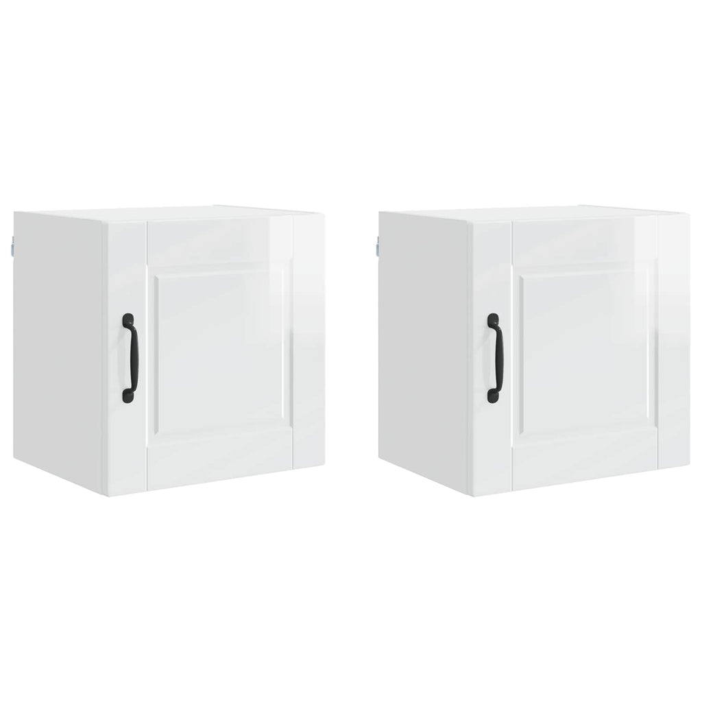 vidaXL Szafka ścienna PORTO 2 pcs Wysoki połysk biały 40 x 31 x 40 cm