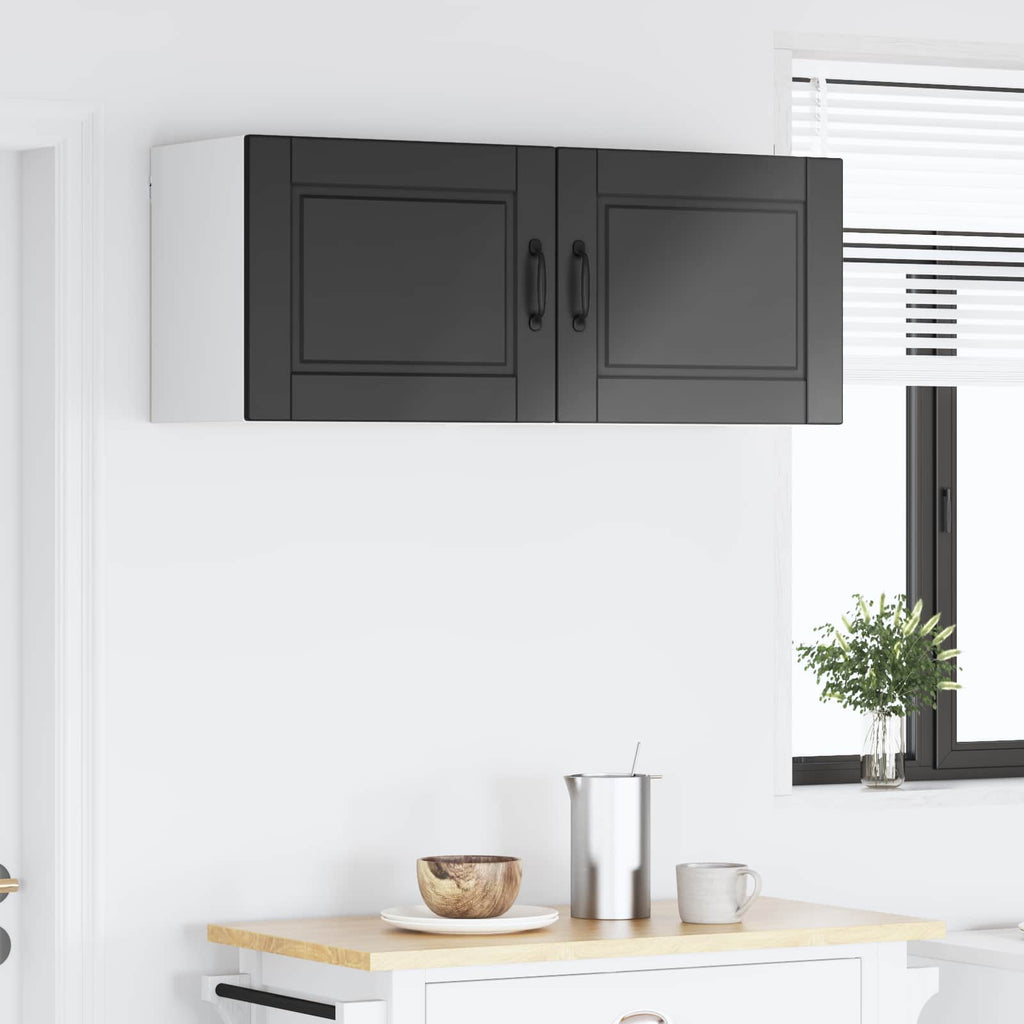 vidaXL Szafka ścienna PORTO 2 pcs Czarny 50 x 31 x 40 cm