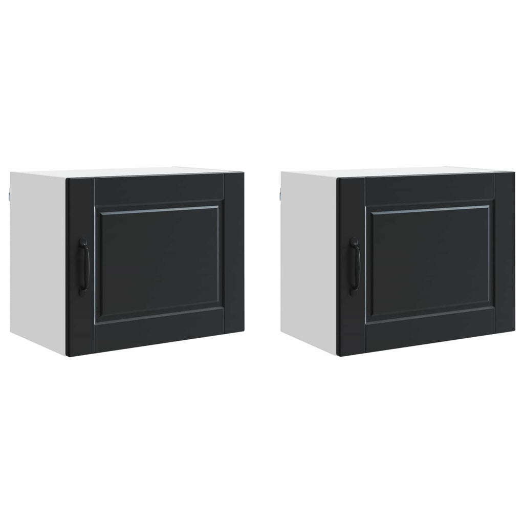 vidaXL Szafka ścienna PORTO 2 pcs Czarny 50 x 31 x 40 cm