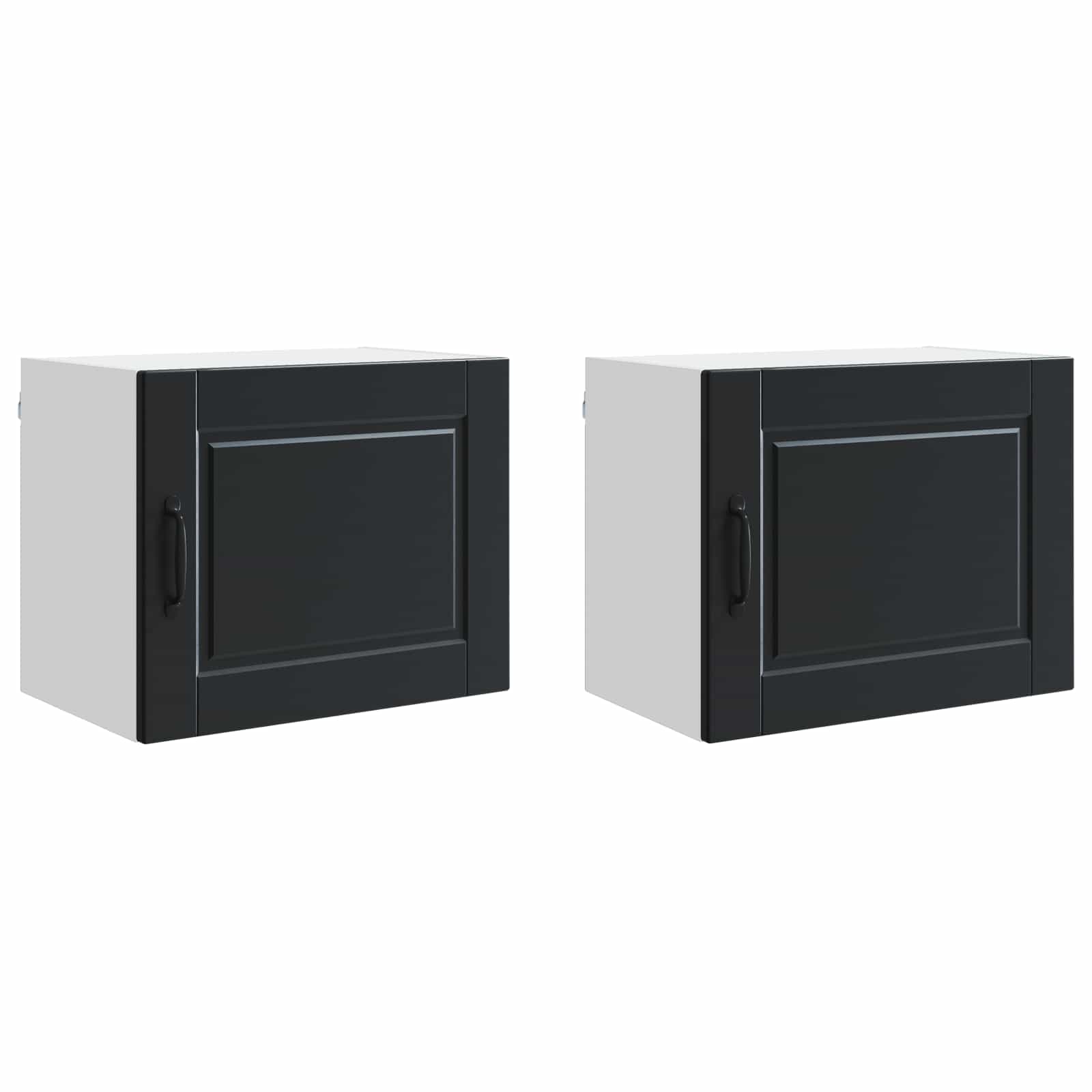 vidaXL Szafka ścienna PORTO 2 pcs Czarny 50 x 31 x 40 cm