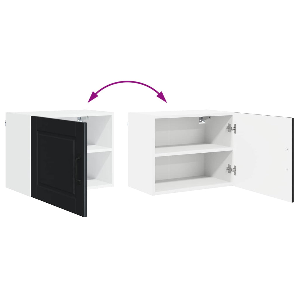 vidaXL Szafka ścienna PORTO 2 pcs Czarny 50 x 31 x 40 cm