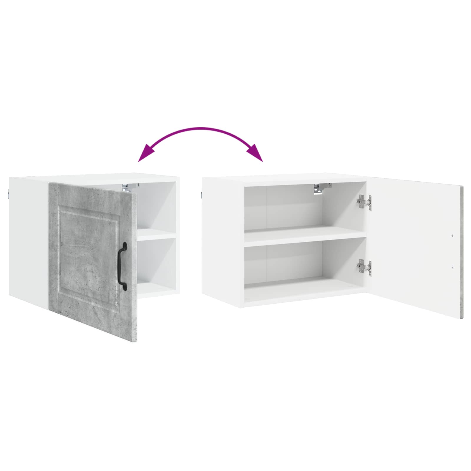 vidaXL Szafka ścienna PORTO 2 pcs Betonowy szary 50 x 31 x 40 cm