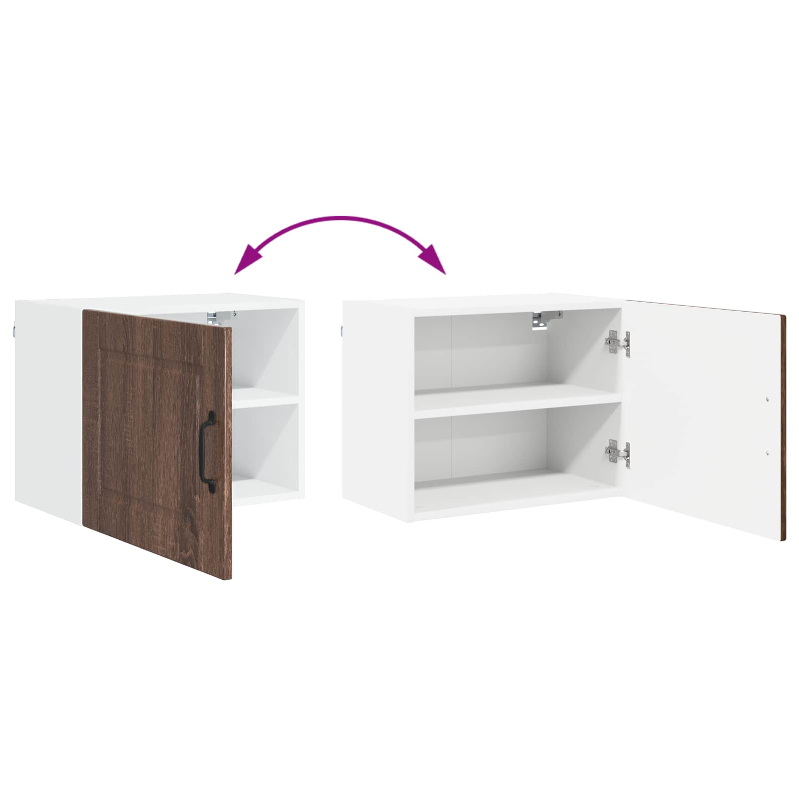 vidaXL Szafka ścienna PORTO 2 pcs Brązowy dąb 50 x 31 x 40 cm