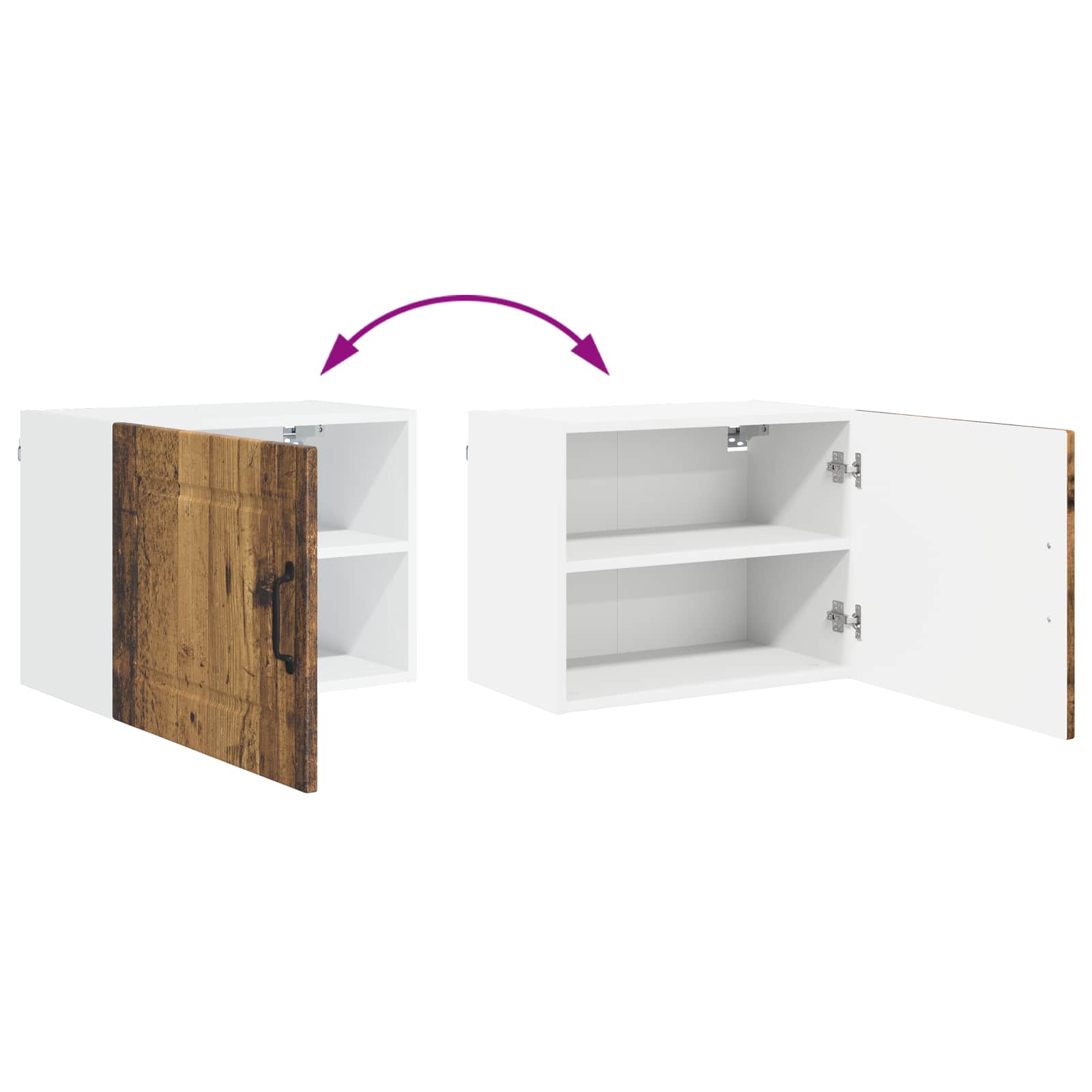 vidaXL Szafka ścienna PORTO 2 pcs Stare drewno 50 x 31 x 40 cm